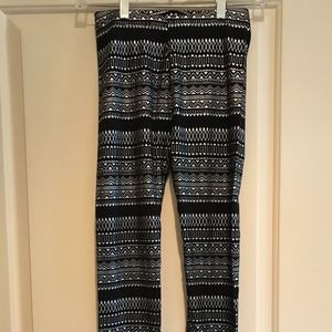H&M Shimmery Black & Silver Slim Leggings – Size Small